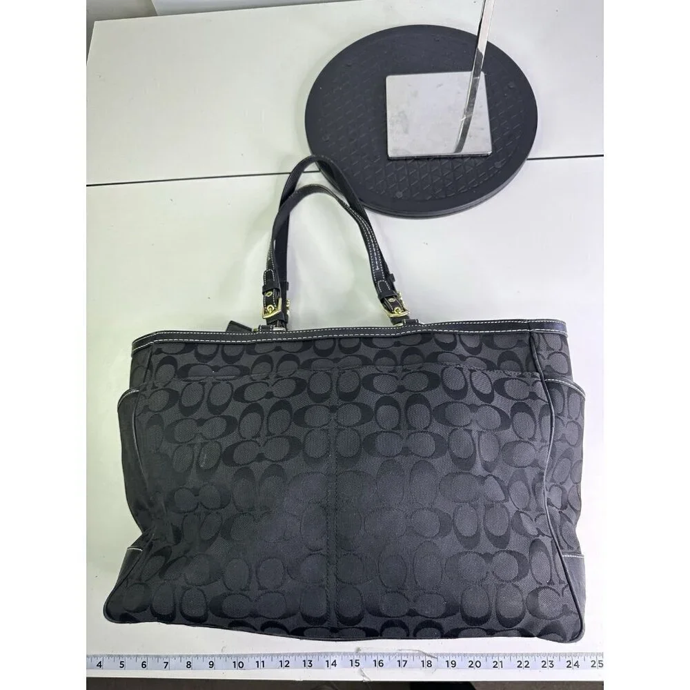Coach Oversized Shoulder Bag Diaper Bag Brown Model 10841 Black